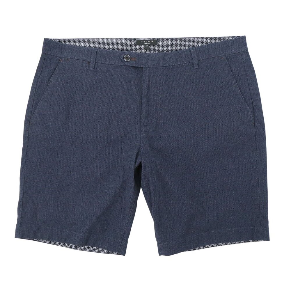 Ted Baker Navy Blue Flat Front Men's Shorts Cotton Golf 38R 38